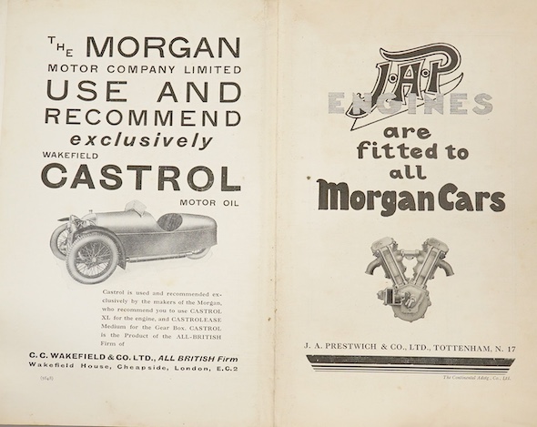 Walton, G.T - The Motorist’s Library - The Book of the Morgan, 8vo, cloth spine with paper covered boards, with pictorial d/j, Sir Isaac Pitman & Sons, Ltd., London, 1930 and The Official Guide to the Great Western Railw